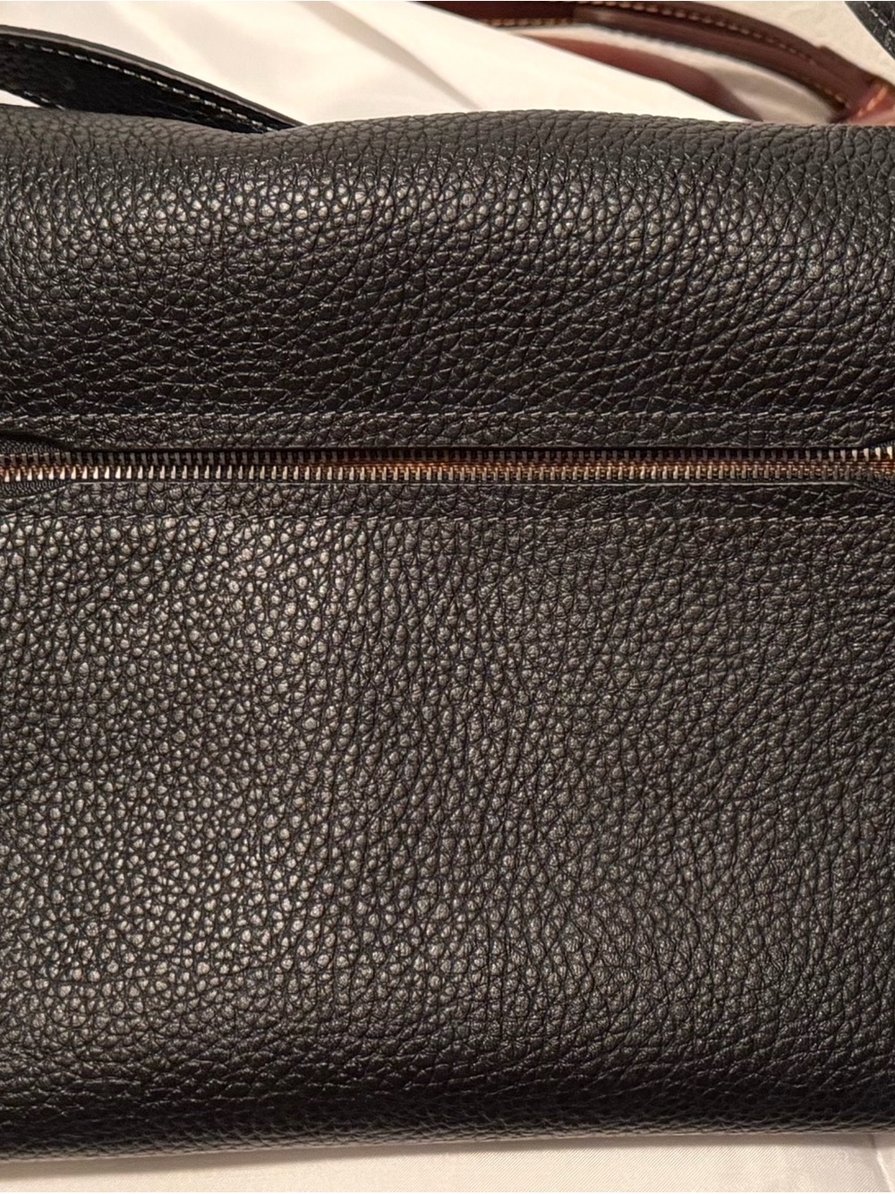 Coach Black Pebbled Leather Shoulder Bag with Flap - Picture 3 of 5